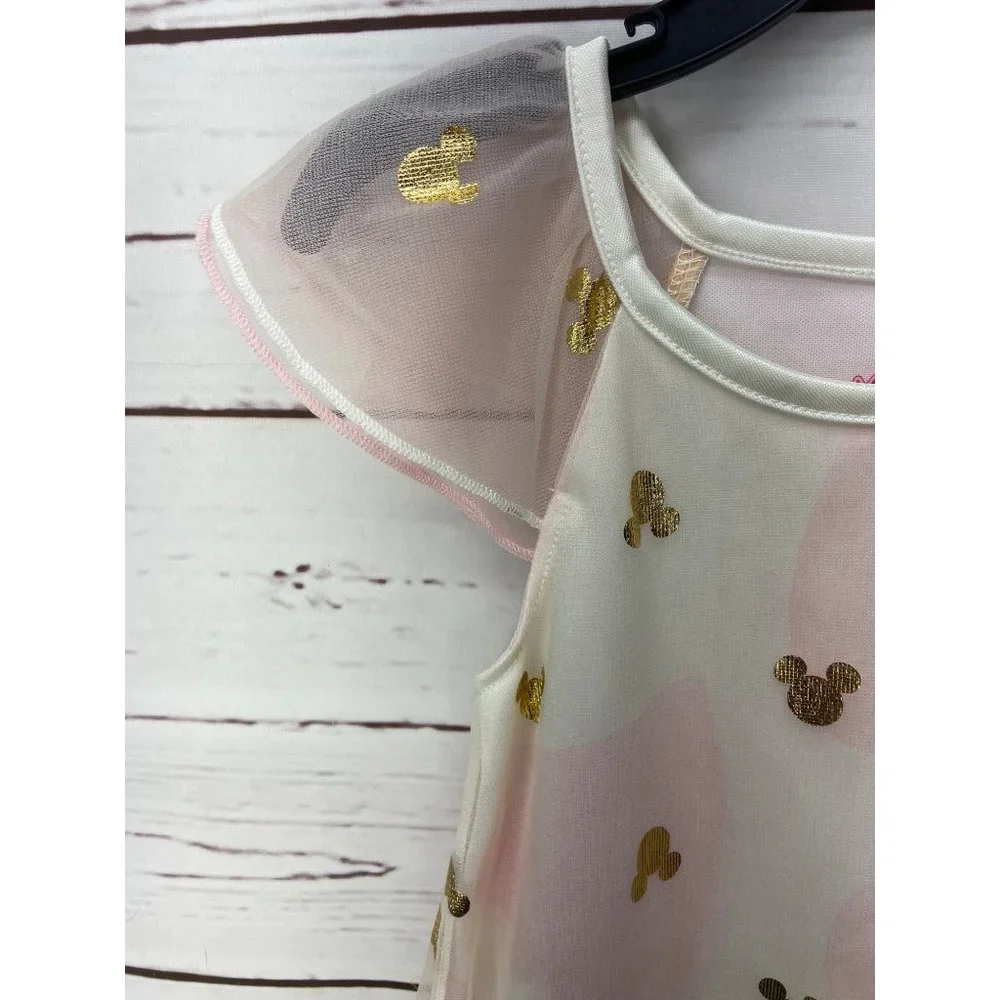 Disney Minnie Mouse Toddler Girl's Valentine's Day Foil Hearts Nightgown, Gown 3 - Picture 3 of 8